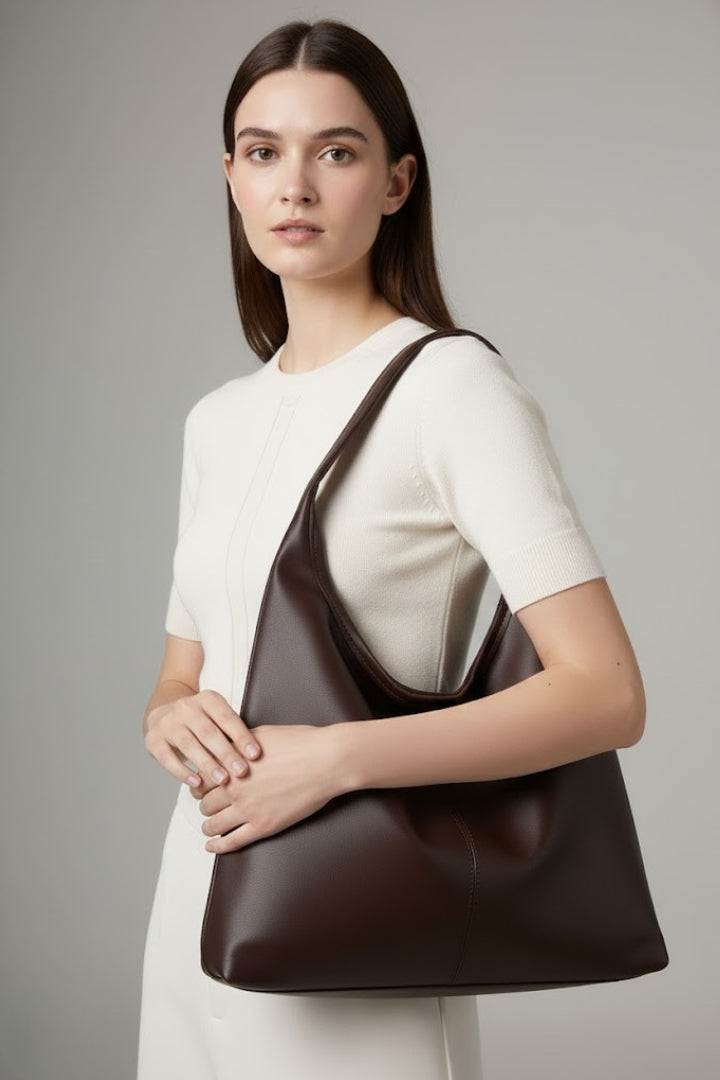 Camille | Women’s Classic Tote Bag with Faux Outer and Large Inner Pocket