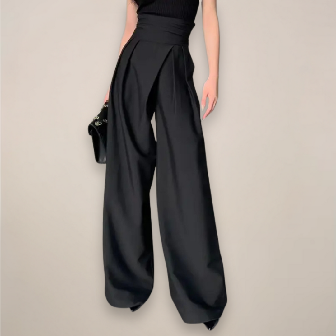 Camille | Women’s High Waisted Wide Leg Trousers