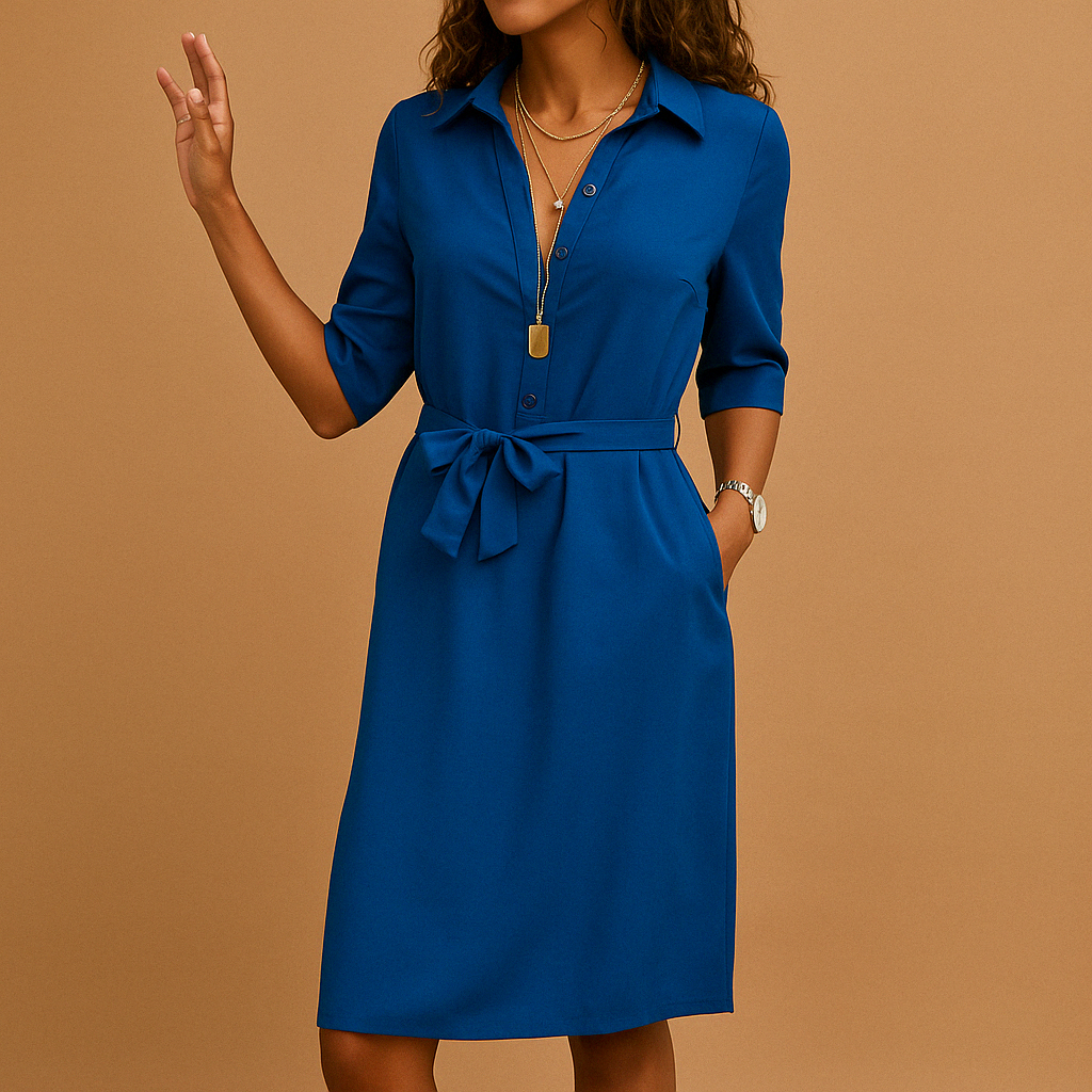 Isabella | Women’s Spring Belted Shirt Dress