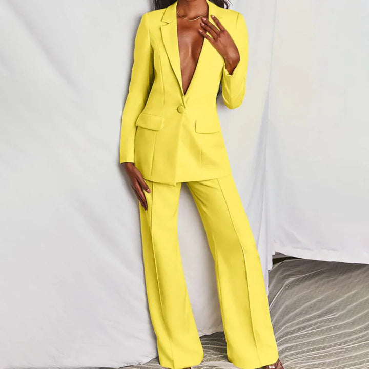 Anna | Women’s Trouser Suit Longline Blazer Wide-Leg Structured