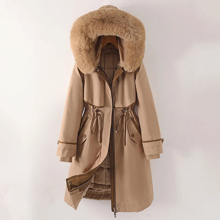 Daisy | Women’s Long Parka Faux Fur Trim Hood Jacket