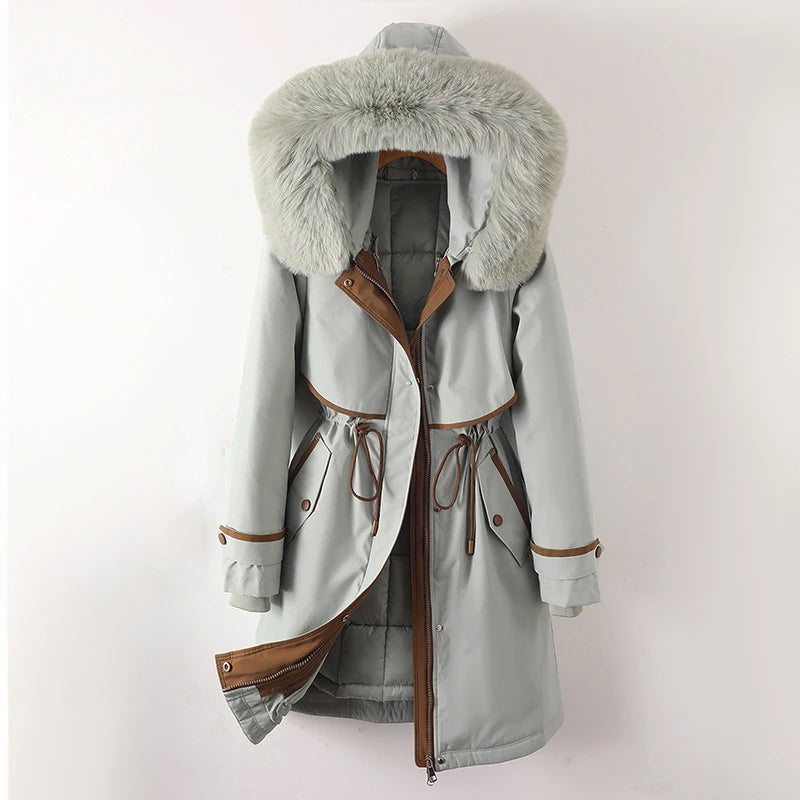 Daisy | Women’s Long Parka Faux Fur Trim Hood Jacket