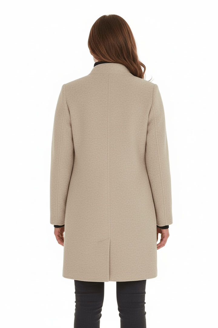 Joneex | Elara – Women’s Wool Blend Coat with Stand Collar and Pockets
