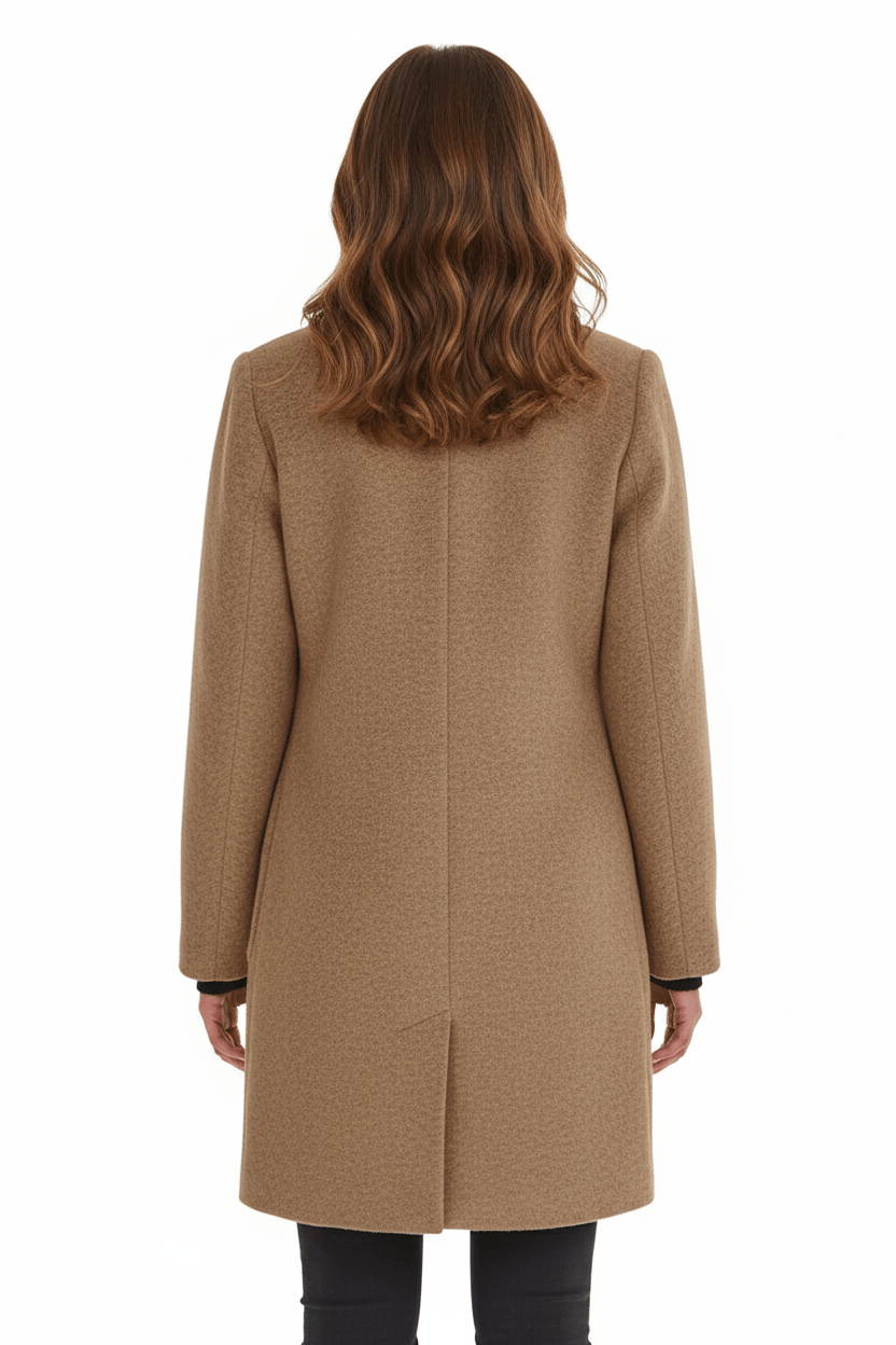 Joneex | Elara – Women’s Wool Blend Coat with Stand Collar and Pockets