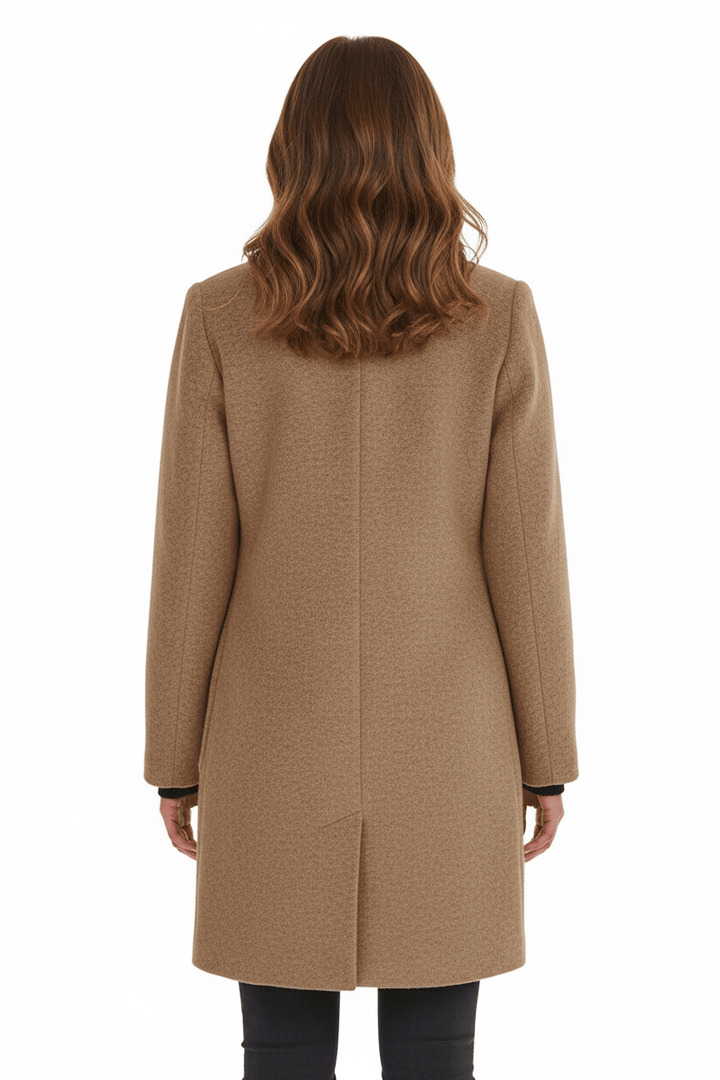 Joneex | Elara – Women’s Wool Blend Coat with Stand Collar and Pockets