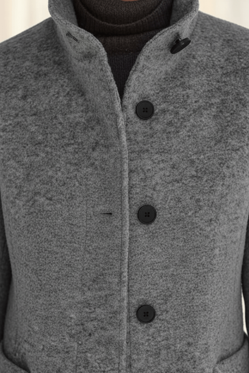 Joneex | Elara – Women’s Wool Blend Coat with Stand Collar and Pockets