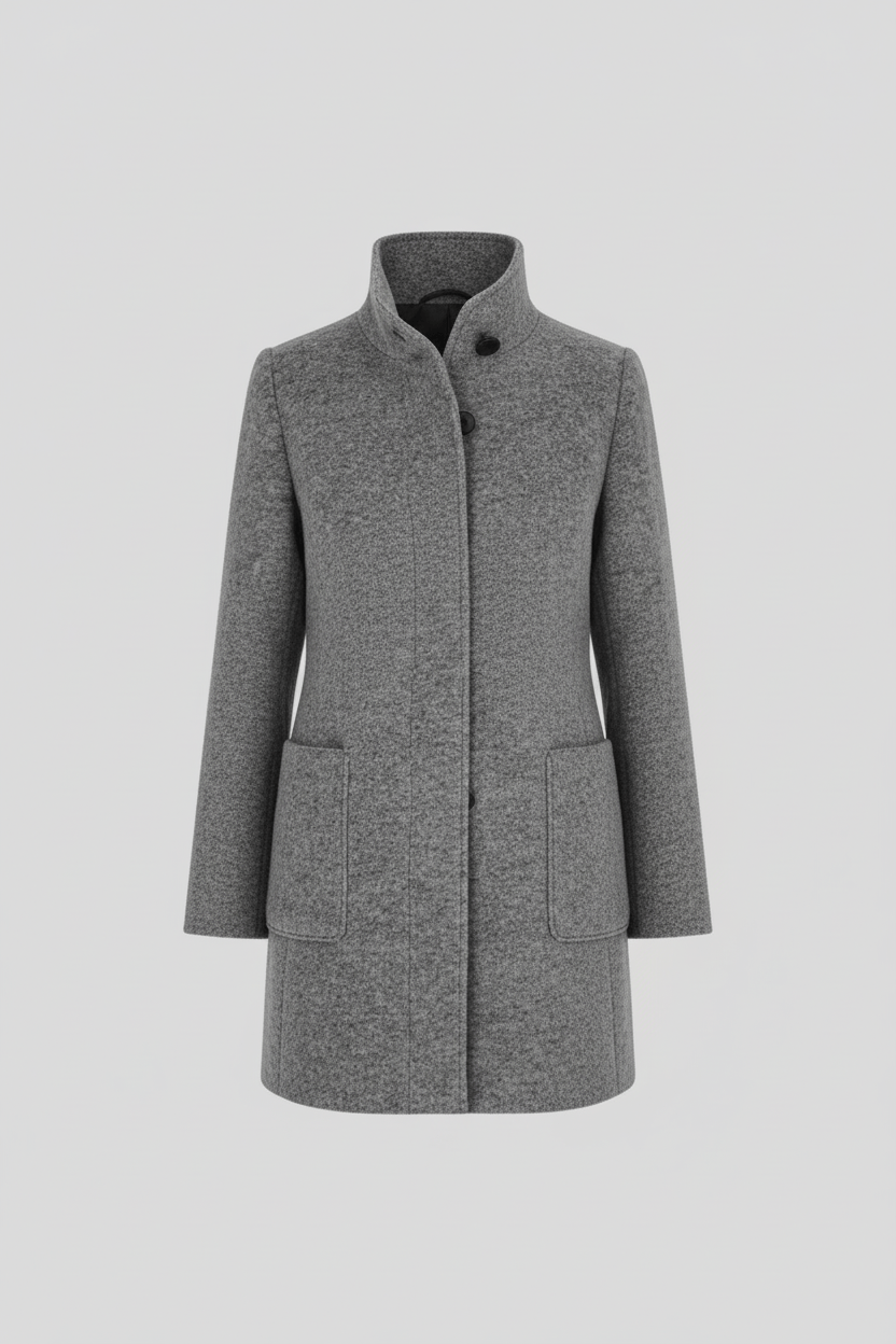 Joneex | Elara – Women’s Wool Blend Coat with Stand Collar and Pockets