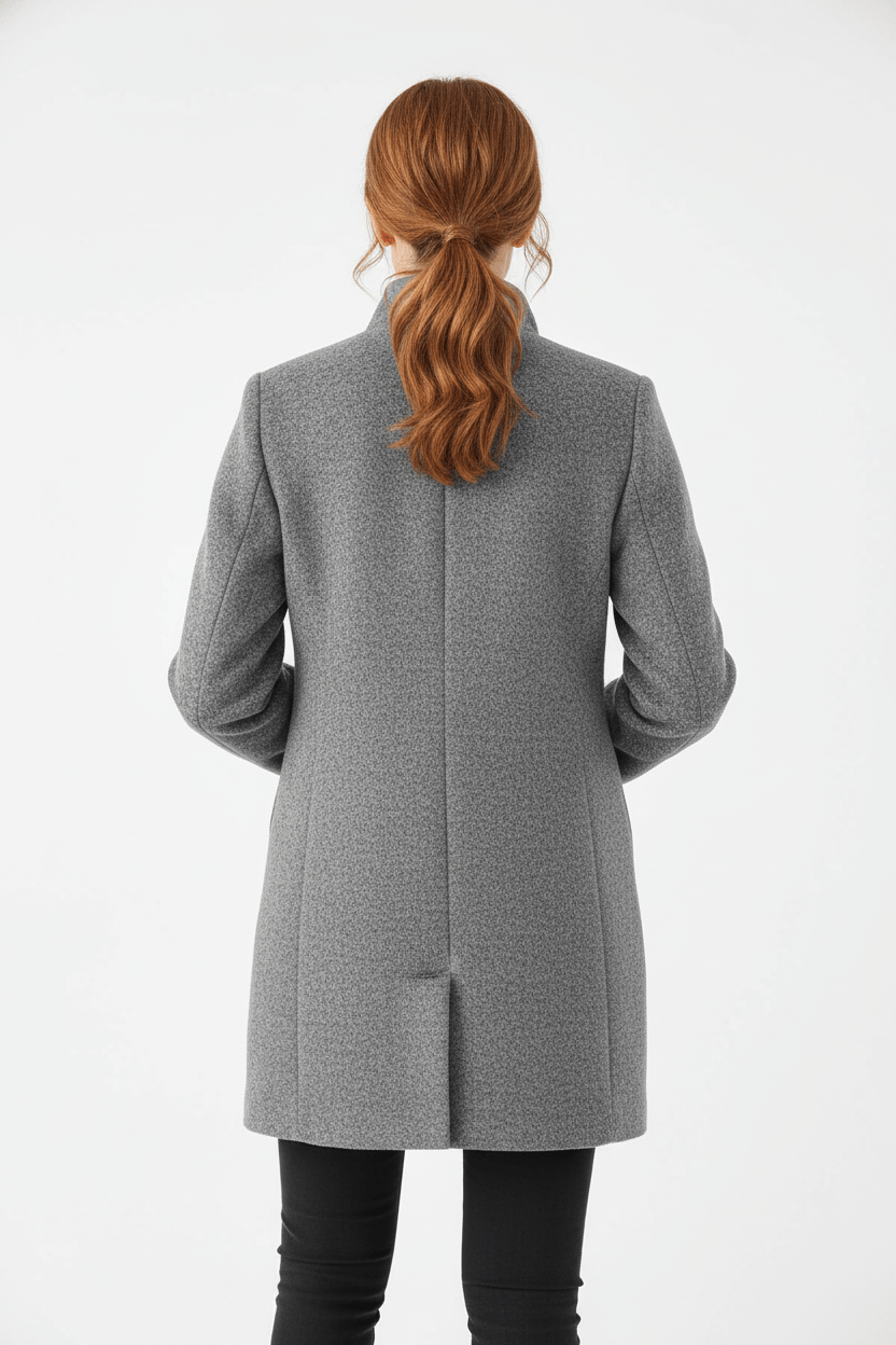 Joneex | Elara – Women’s Wool Blend Coat with Stand Collar and Pockets