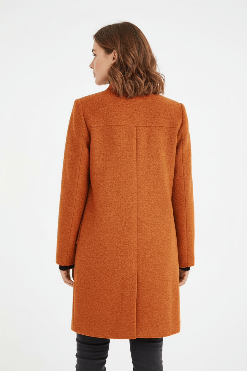 Joneex | Elara – Women’s Wool Blend Coat with Stand Collar and Pockets