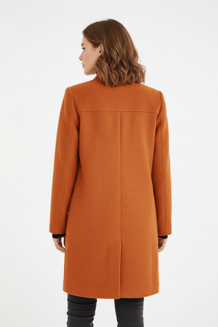 Joneex | Elara – Women’s Wool Blend Coat with Stand Collar and Pockets