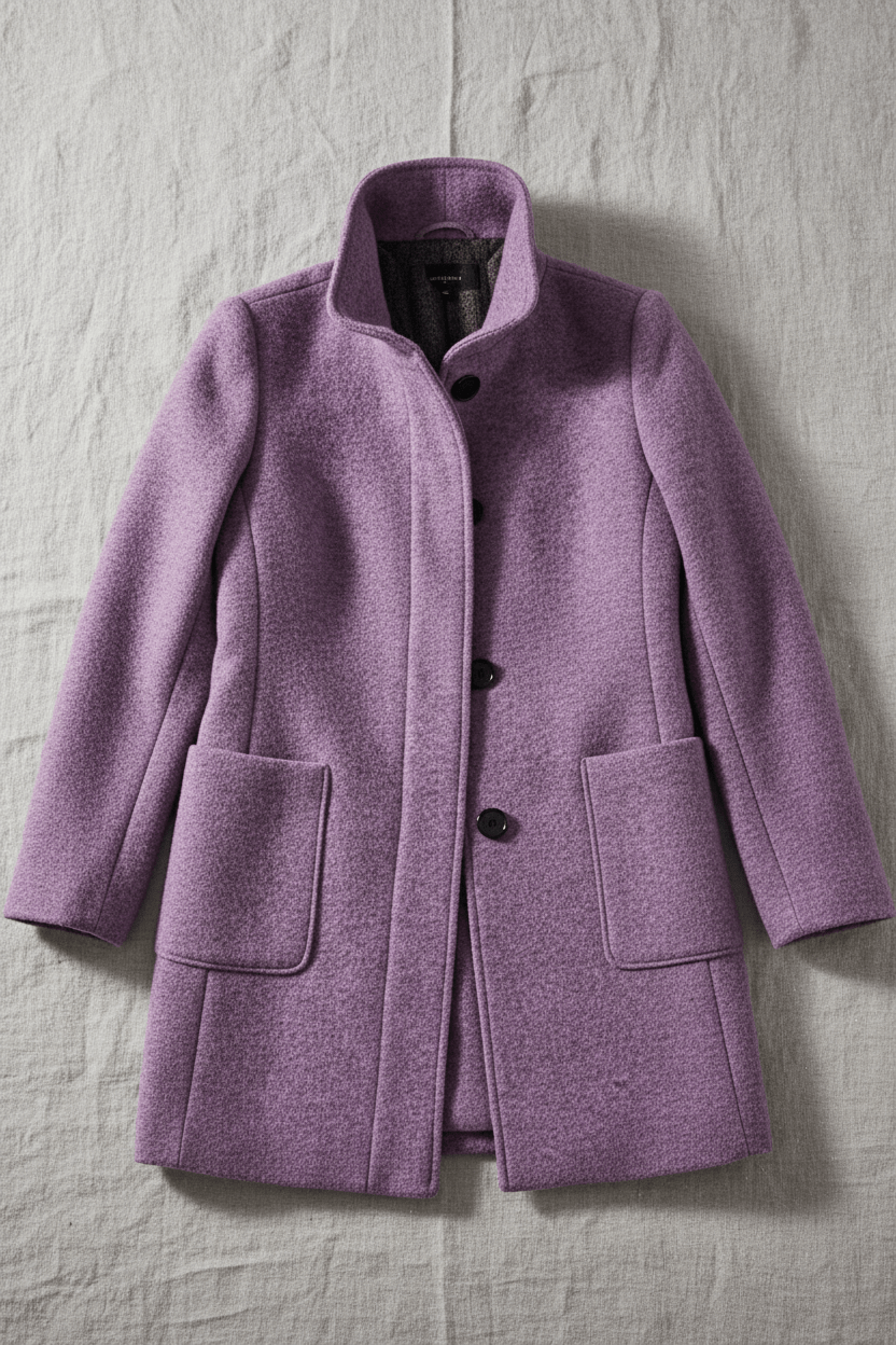 Joneex | Elara – Women’s Wool Blend Coat with Stand Collar and Pockets