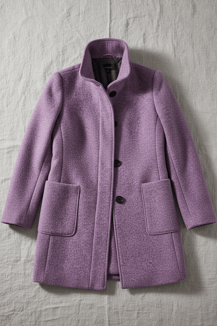 Joneex | Elara – Women’s Wool Blend Coat with Stand Collar and Pockets