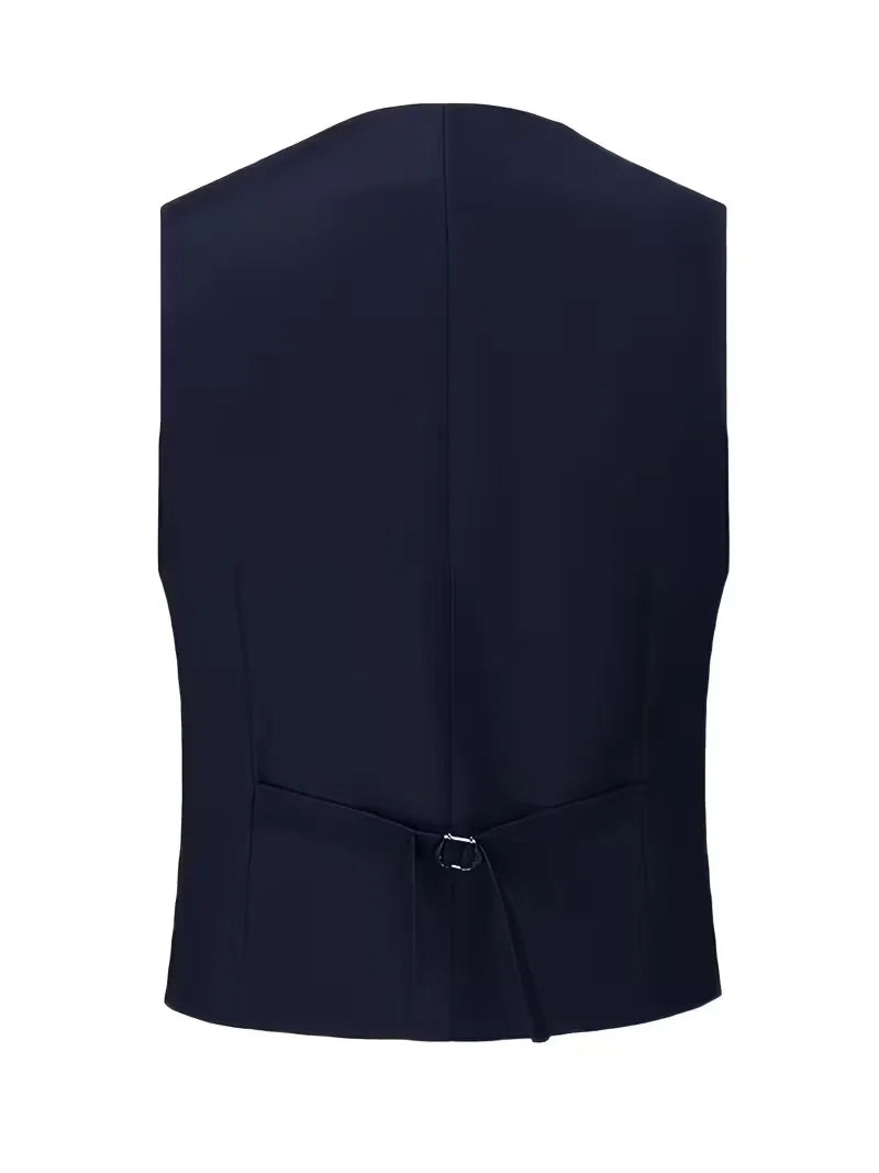 Slim Fit Double-Breasted Three-Piece Suit Set with Waistcoat for Men