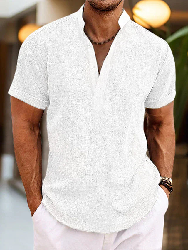 Bradley | Men Short Sleeve Henley Casual Shirt