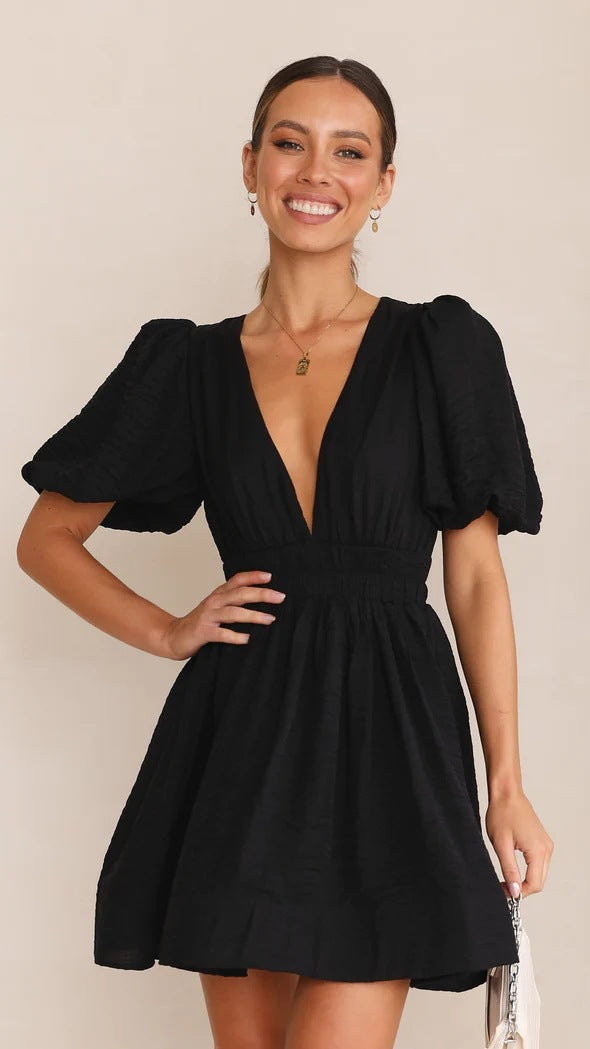 Olivia | Women’s Spring Puff Sleeve Mini Dress