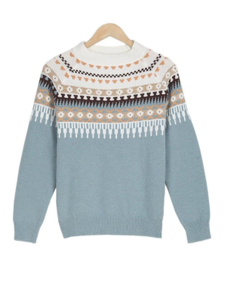 Women’s Nordic Knit Sweater – Cozy Wool-Blend Winter Jumper