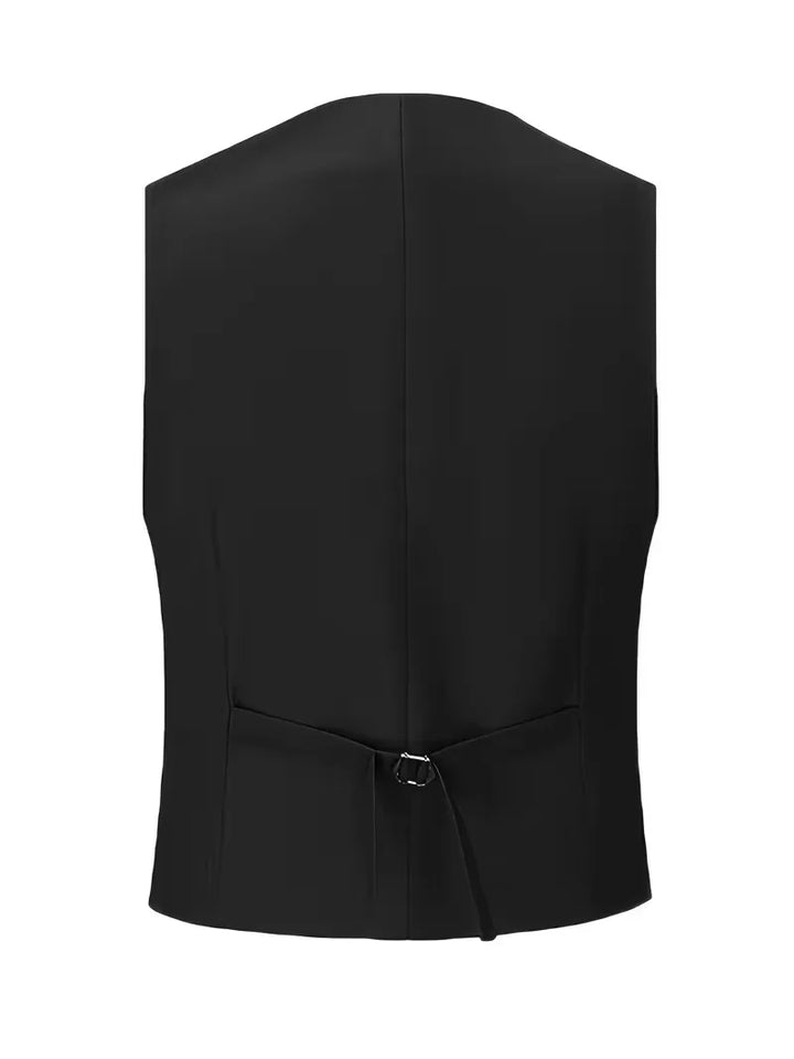 Slim Fit Double-Breasted Three-Piece Suit Set with Waistcoat for Men