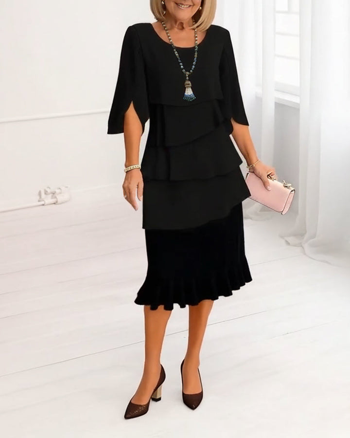 Margaret | Elegant Comfort Ruffle Dress