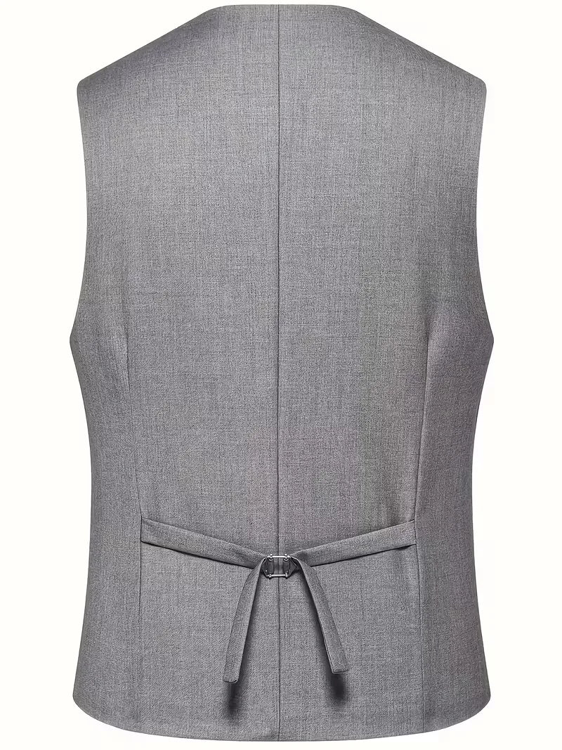 Slim Fit Double-Breasted Three-Piece Suit Set with Waistcoat for Men