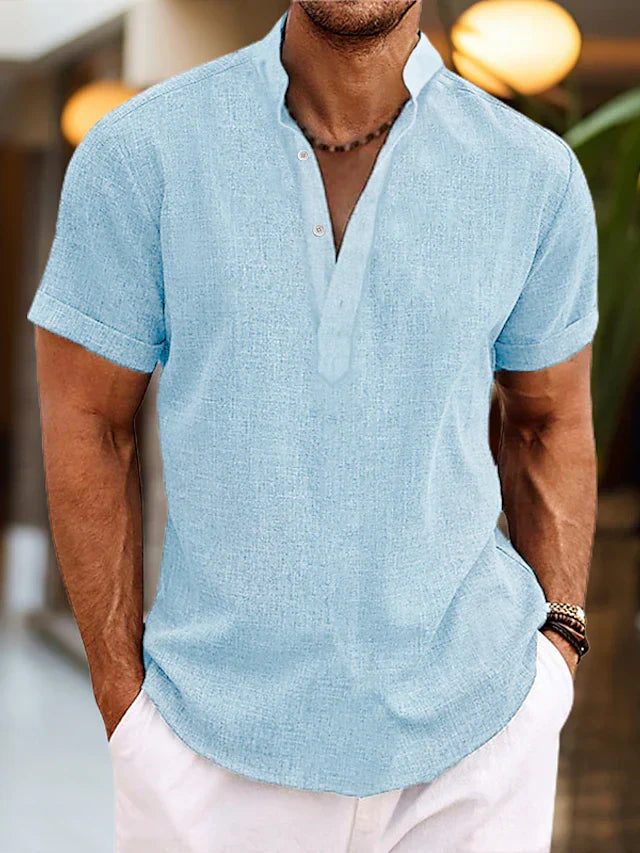 Bradley | Men Short Sleeve Henley Casual Shirt