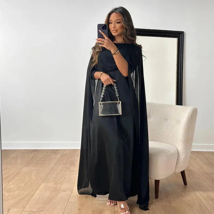 Kaitlyn | Women Wedding Guest Cape Maxi Dress