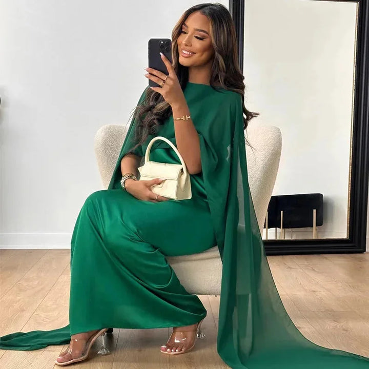 Kaitlyn | Women Wedding Guest Cape Maxi Dress
