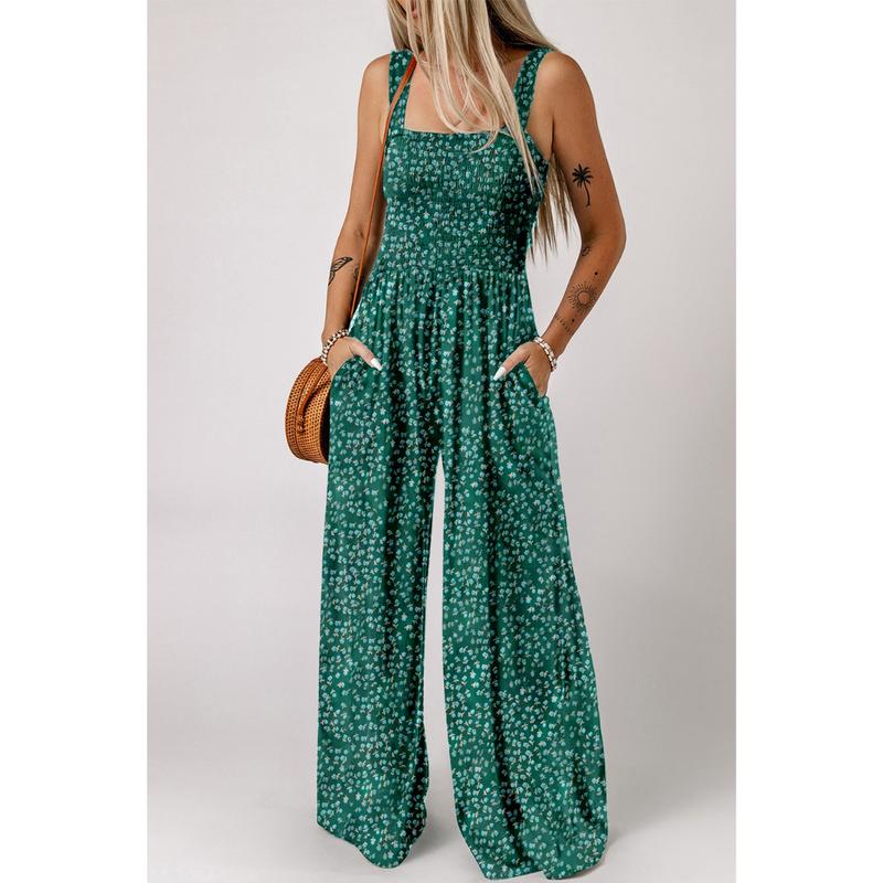 Beatrice | Women’s Elegant Spring Floral Wide-Leg Jumpsuit
