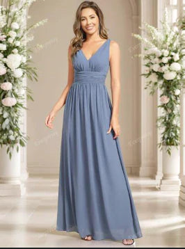 Ines | Women's Sleeveless Bridesmaid Dress with V-Neck | Maxi