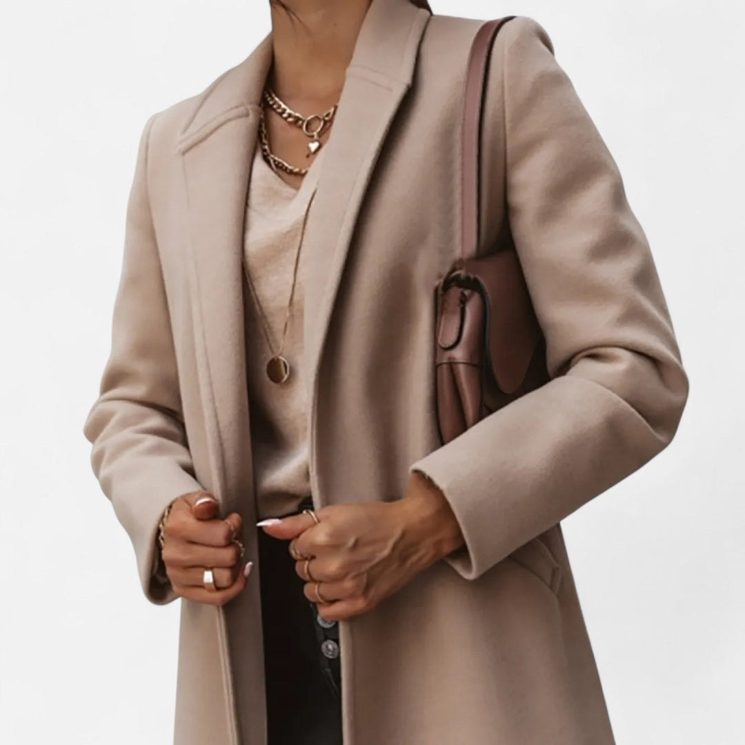 Joneex | Women’s Winter Overcoat – Lapel Collar Elegance