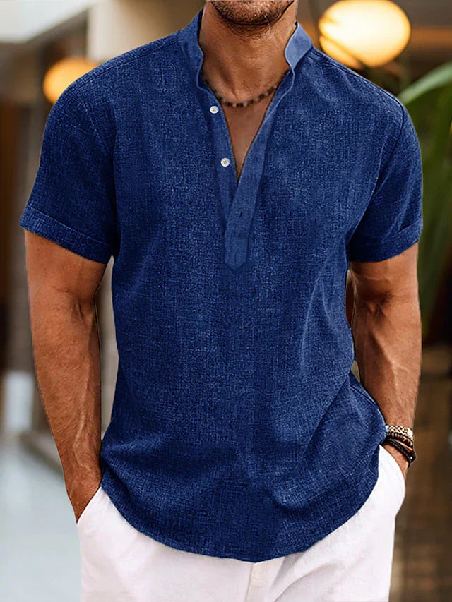 Bradley | Men Short Sleeve Henley Casual Shirt