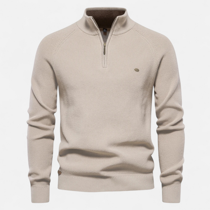 Joneex | Men’s Cotton Zip Sweater – Refined Knitwear for the Season