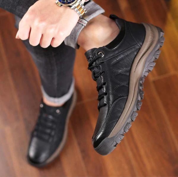 Men’s Orthopaedic Leather Shoes | Supportive Comfort Walking Shoes