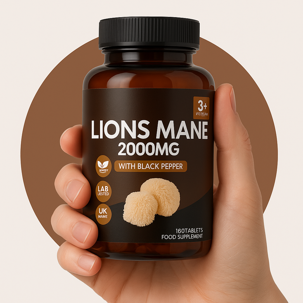 Lions Mane Mushroom 2000mg – 180 High Strength Tablets