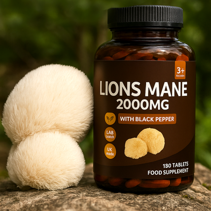 Lions Mane Mushroom 2000mg – 180 High Strength Tablets