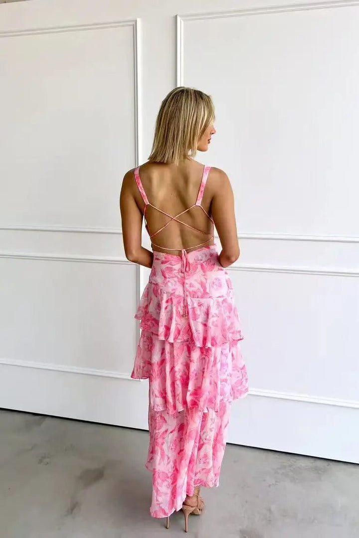 Maria | Women’s Elegant Floral Tiered Maxi Dress
