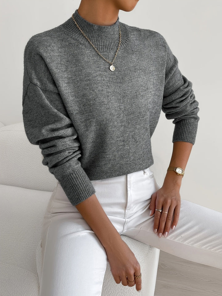 Classic High Neck Sweater – Soft Knit Pullover for Effortless Elegance