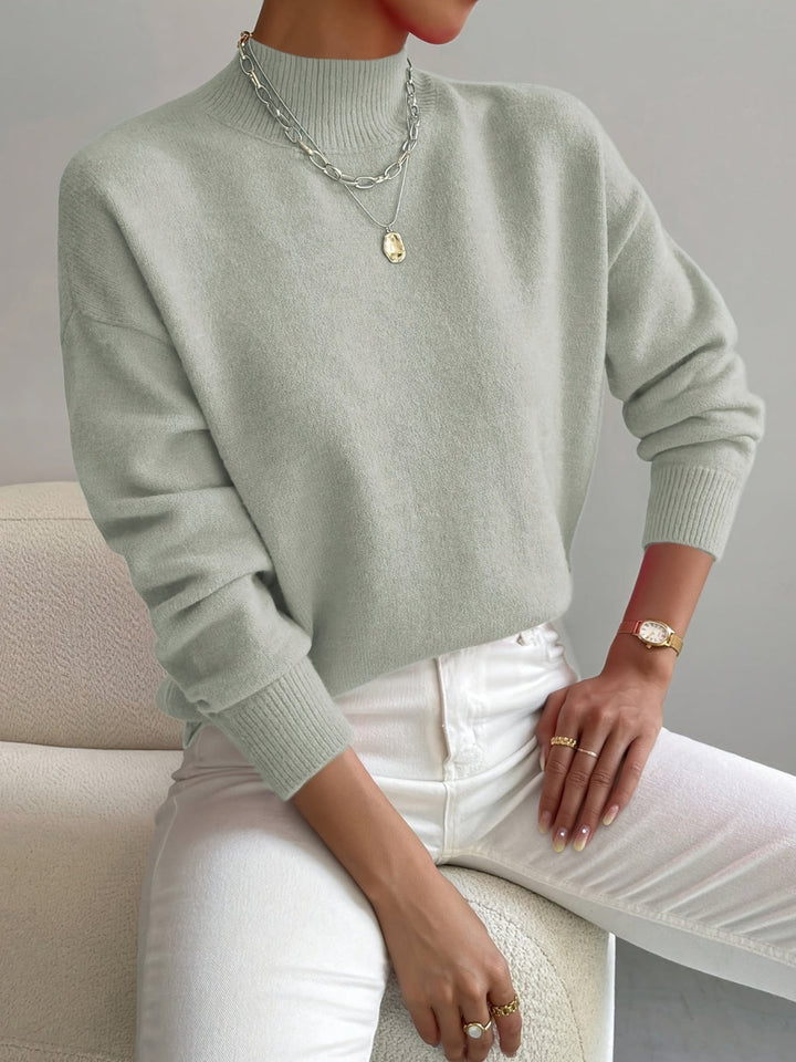 Classic High Neck Sweater – Soft Knit Pullover for Effortless Elegance