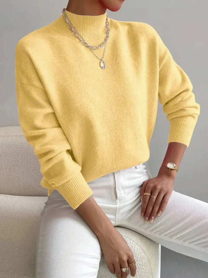 Classic High Neck Sweater – Soft Knit Pullover for Effortless Elegance