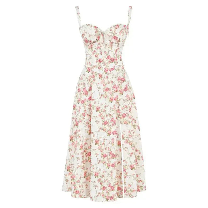 Bonnie | Floral Chic Corset Midi Dress