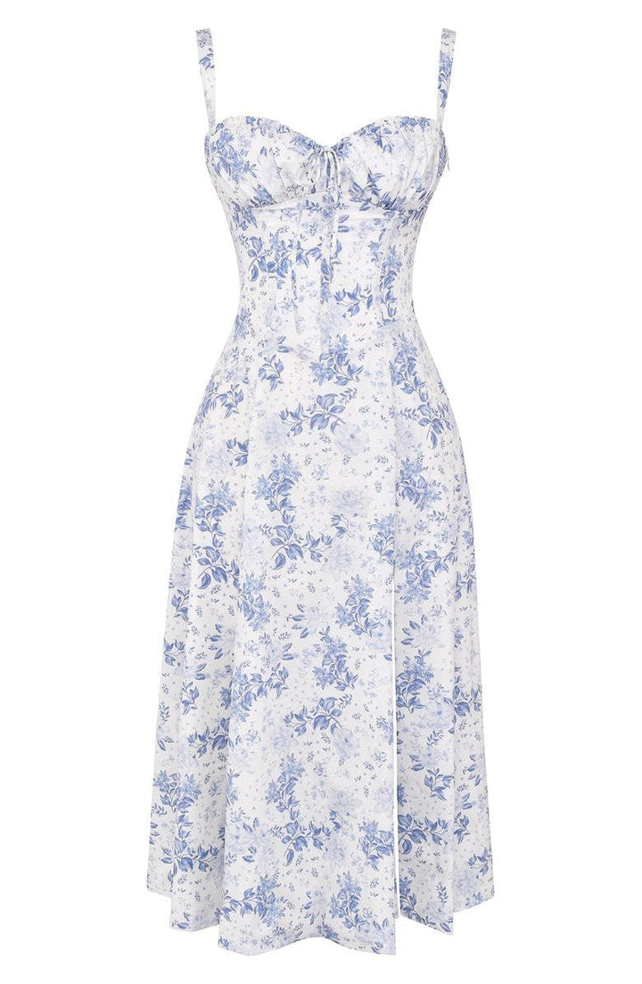 Bonnie | Floral Chic Corset Midi Dress