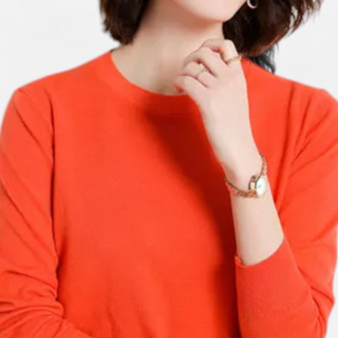 Joneex | Women’s Merino Wool Sweater – Timeless O-Neck Elegance