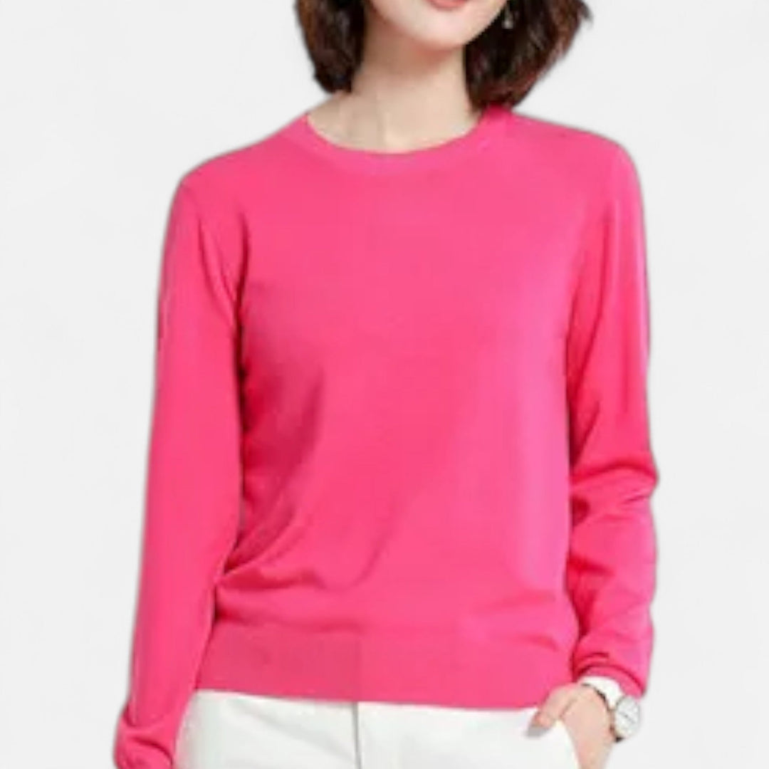 Joneex | Women’s Merino Wool Sweater – Timeless O-Neck Elegance