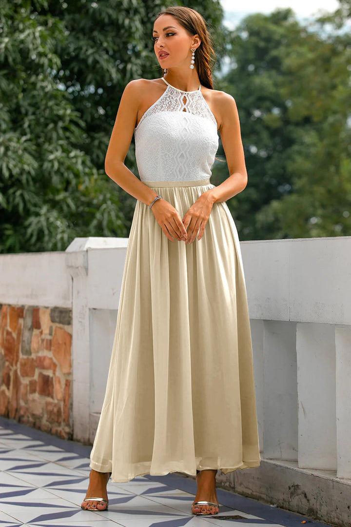 Camille | Women's Wedding Guest Halter Maxi Dress