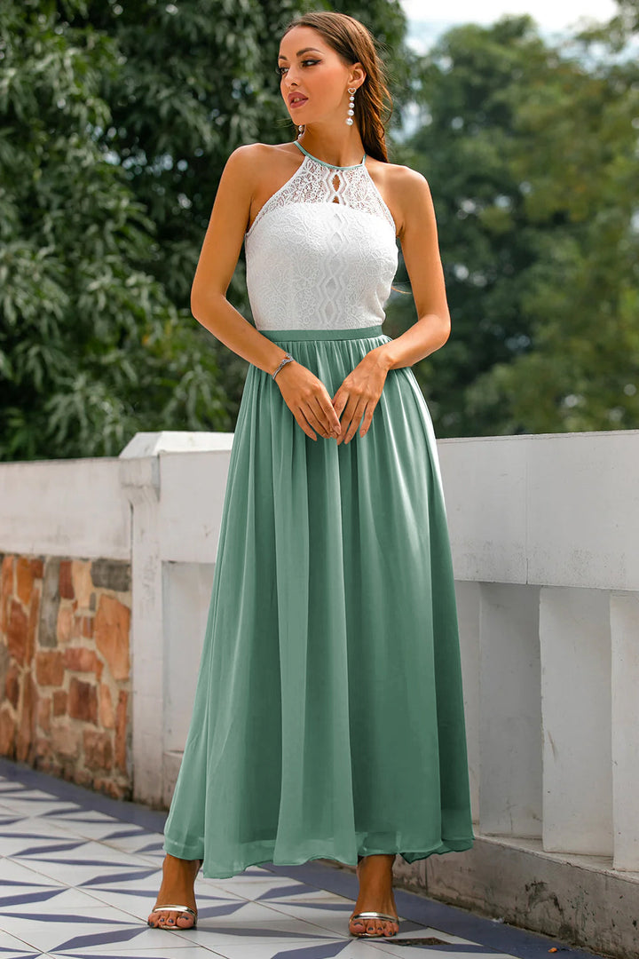 Camille | Women's Wedding Guest Halter Maxi Dress