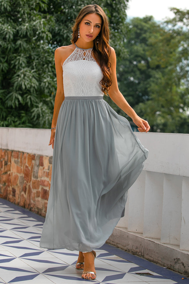 Lauren | Women Wedding Guest Halter Maxi Dress