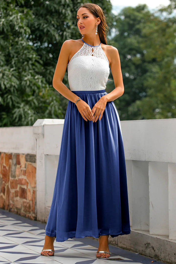 Camille | Women's Wedding Guest Halter Maxi Dress