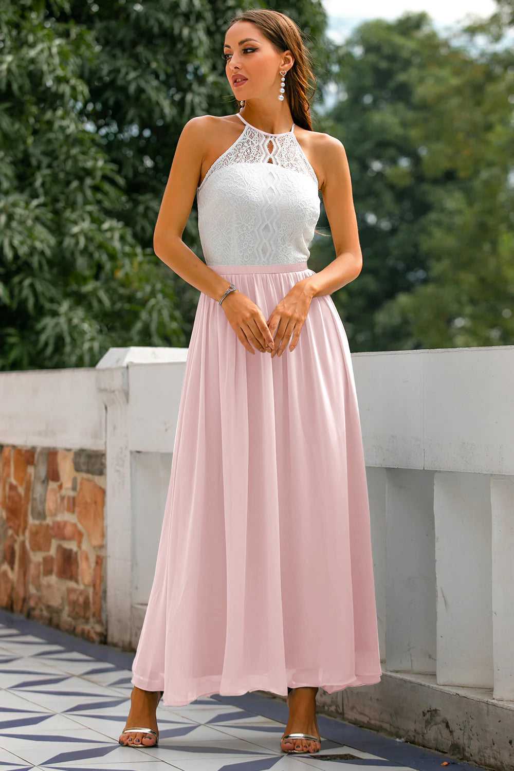 Lauren | Women Wedding Guest Halter Maxi Dress