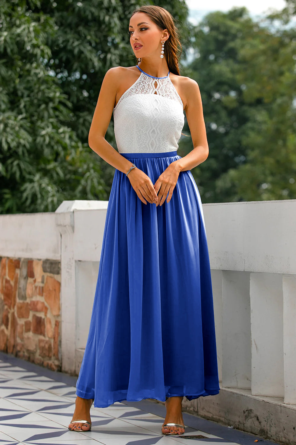 Camille | Women's Wedding Guest Halter Maxi Dress