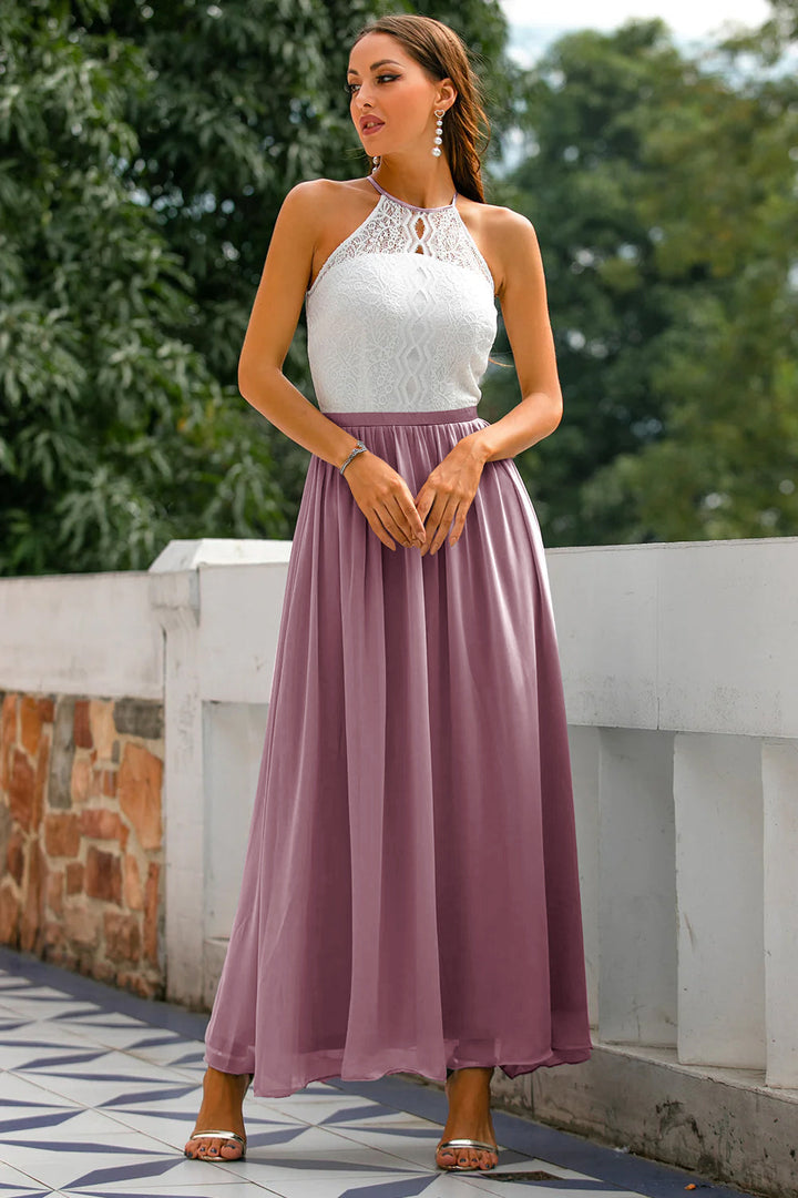 Camille | Women's Wedding Guest Halter Maxi Dress