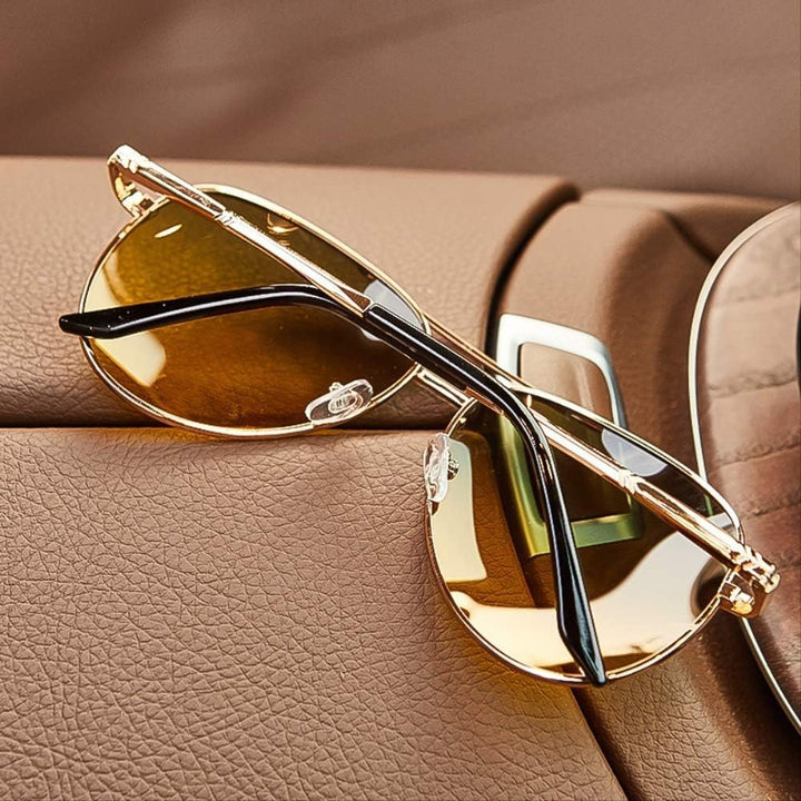 Archie | Sunglasses Aviator Gold Frame Yellow Gradient Lenses UV400